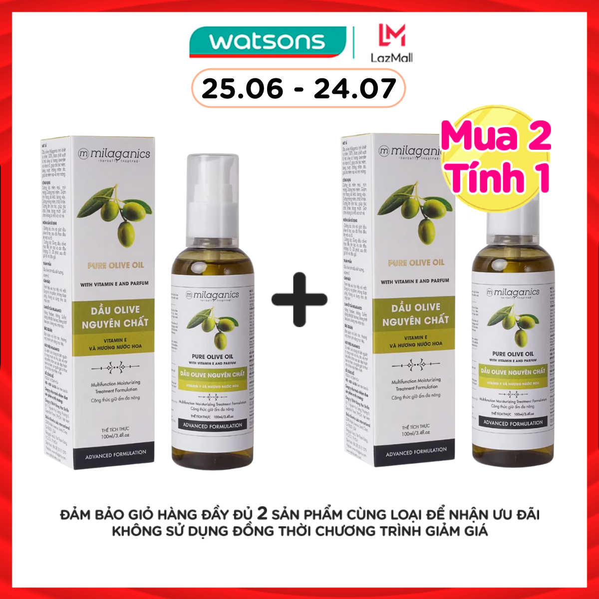 Dầu Olive Milaganics 100ml