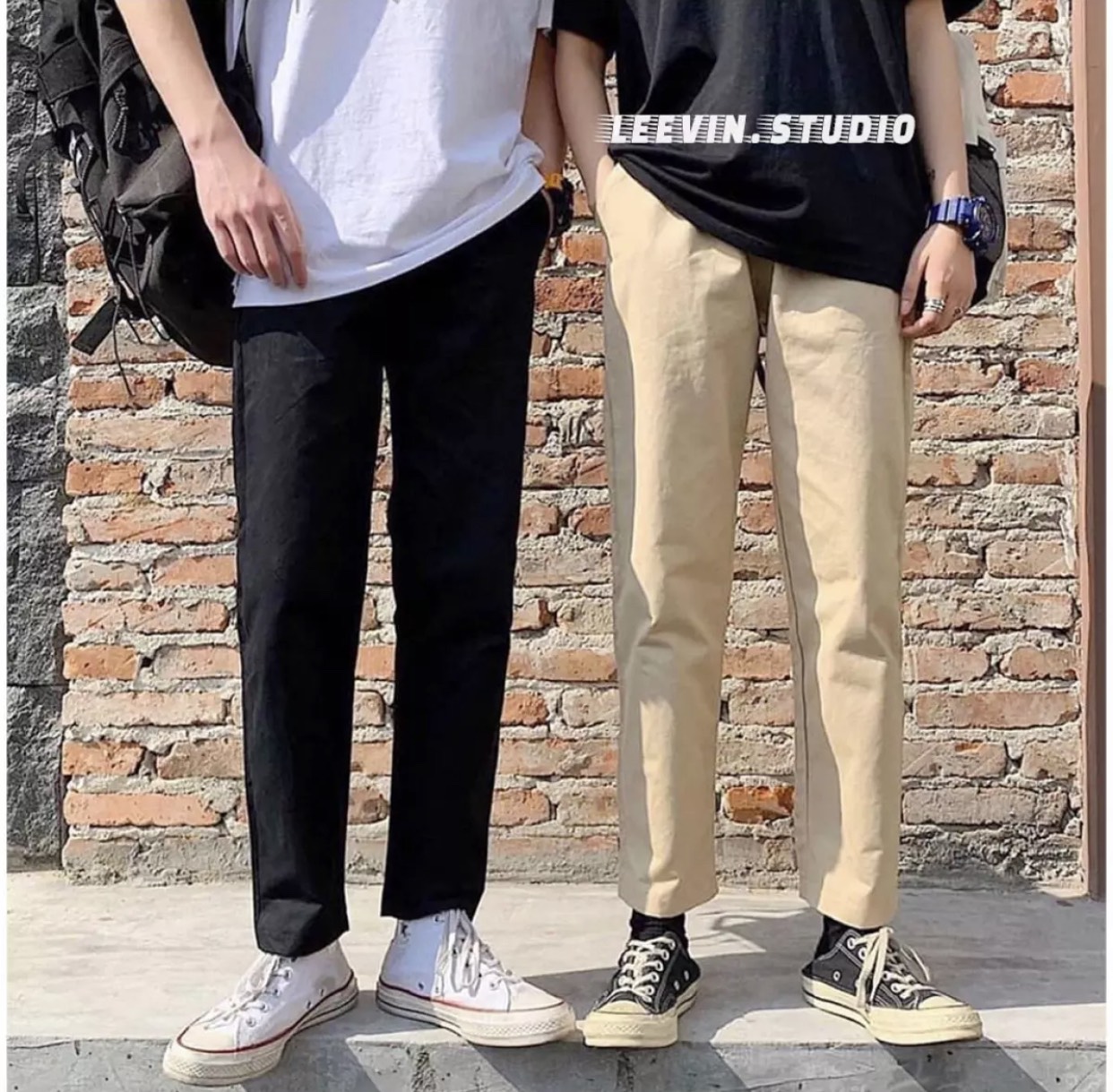 quần baggy nam nữ kaki ống suông basic,quần kaki nam quần kaki nữ thun 3 màu đen be trắng