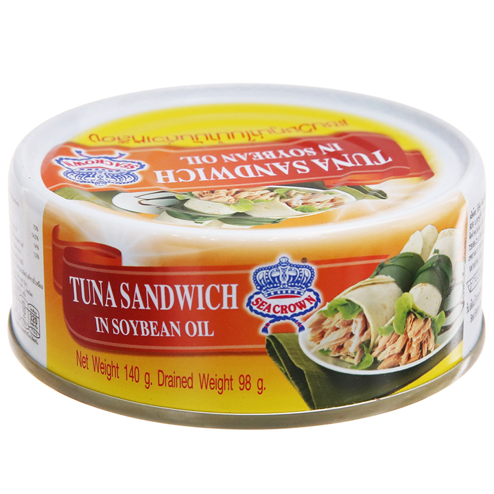 Cá ngừ ngâm dầu xắt khúc sea crown hộp 140g - sibmart - sm0454