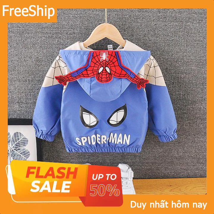 ❤️SALE❤️ Áo khoác cho bé gái NGƯỜI NHỆN màu đỏ và xanh 7-25kg