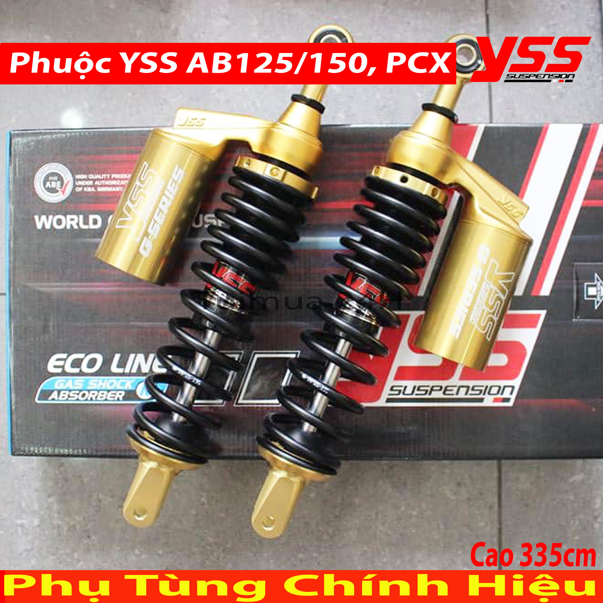 [HCM]Phuộc Sau YSS Cho Honda Air Blade 125/150 PCX 125 G Plus Màu Đen Vàng