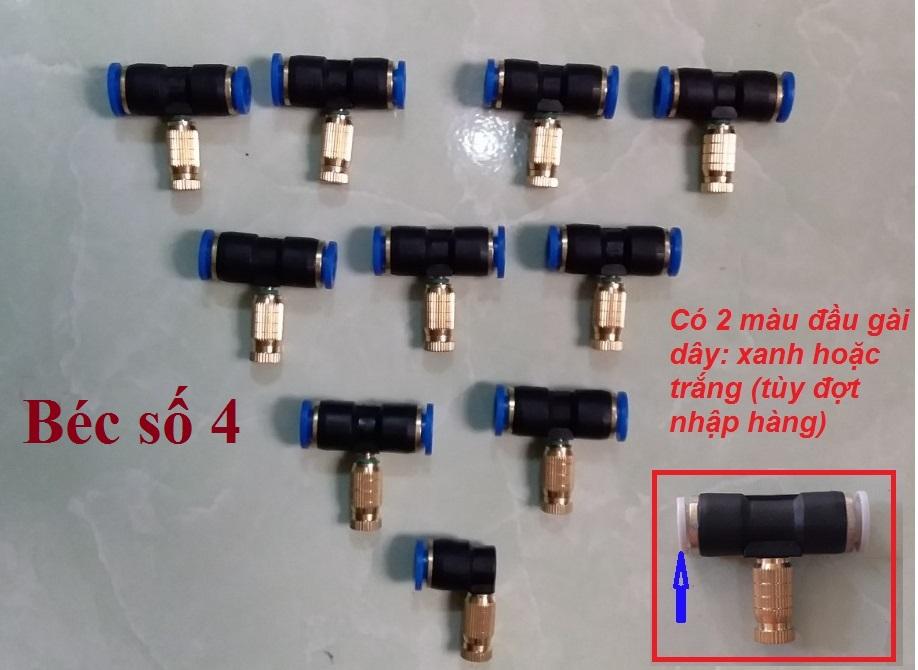 Bộ 10 đế nhựa + béc phun sương tưới lan/hoa/rau (số 4-5-6-8)