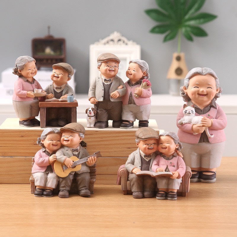 Bộ tượng ông bà anh - trang trí, làm quà tặng