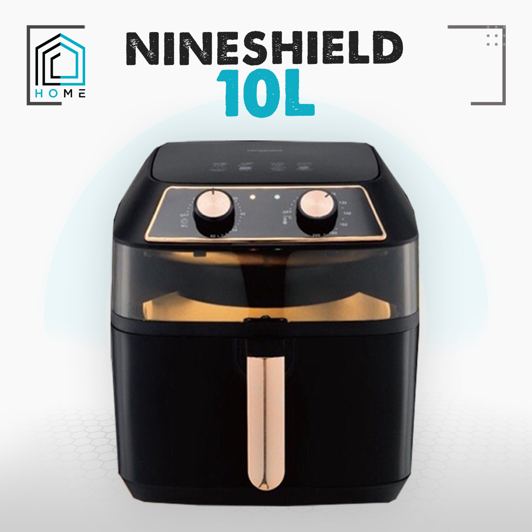 [SALE SẬP SÀN] Nồi chiên không dầu Nineshield 10 Lít - Dung tích khủng 10L - Công nghệ mới - Loại cơ - Bếp chiên không khí thế hệ mới