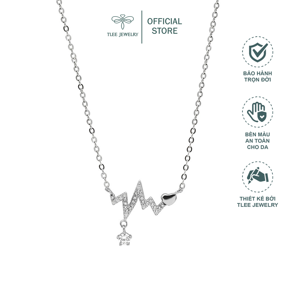 Dây chuyền bạc nữ TLEE nhịp tim đính đá xinh xắn TleeJewelry D0118