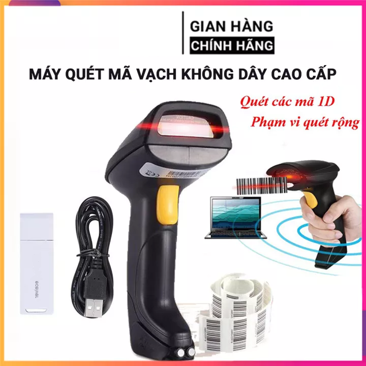 Máy bắn mã vạch, quét mã vạch không dây cầm tay cao cấp Đầu đọc mã vạch Nhanh Nhậy Chính xác, quét mã vạch kết nối Bluetooth/ USB/ 1D-2D dùng trên Điện thoại, Máy tính