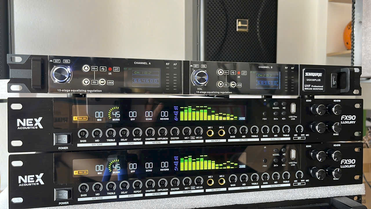 vang cơ lai số NEX Acoutics FX90 LUXURY , CHỐNG HÚ , CỔNG QUANG , USB , BLUTOOTH ... Echo, Reverb Cực Mượt - BH 18 THÁNG + TẶNG 2 DÂY CANON