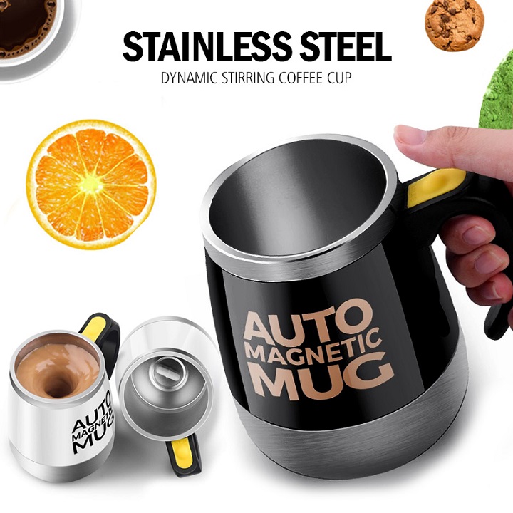 Ly Pha Cà Phê, LY TỰ KHUẤY AUTO MAGNETIC MUG,Pha cà phê trong vòng 2 phút  Ly tự khuấy giữ nhiệt,Ly tự động khuấy Lớn 450ml , Bảo Hành 1 Đổi 1