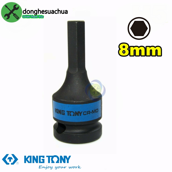 Đầu tuýp đen lục giác 8mm kingtony 405508 loại 1/2