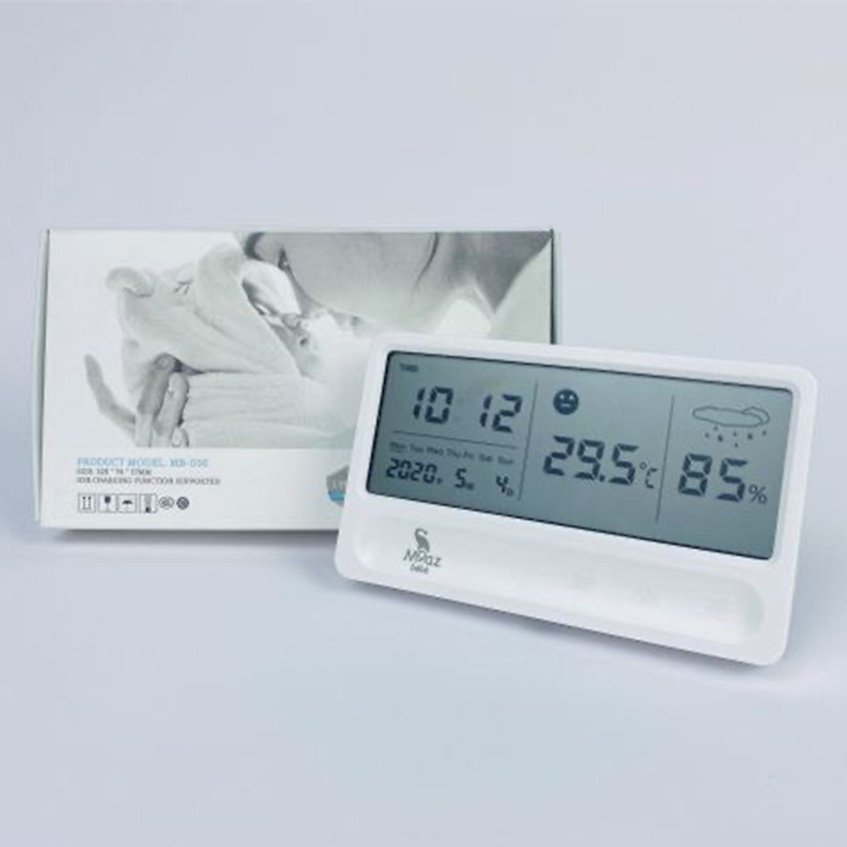 [HCM](Review) Nhiệt Kế Ẩm Đo Đa Chức Năng Chất Lượng Cao thiết bị đo nhiệt độ độ ẩm Moaz Bebe MB 016 màn hình cảm ứng Hỗ trợ chức năng sạc USB dùng được 1-2 tháng trên 1 lần sạc