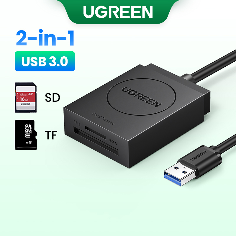 Ugreen đầu đọc thẻ sd usb 3.0 khe cắm kép đầu đọc thẻ nhớ flash tf sd micro sd sdxc sdhc mmc rs-mmc micro sdxc micro sdhc uhs-i