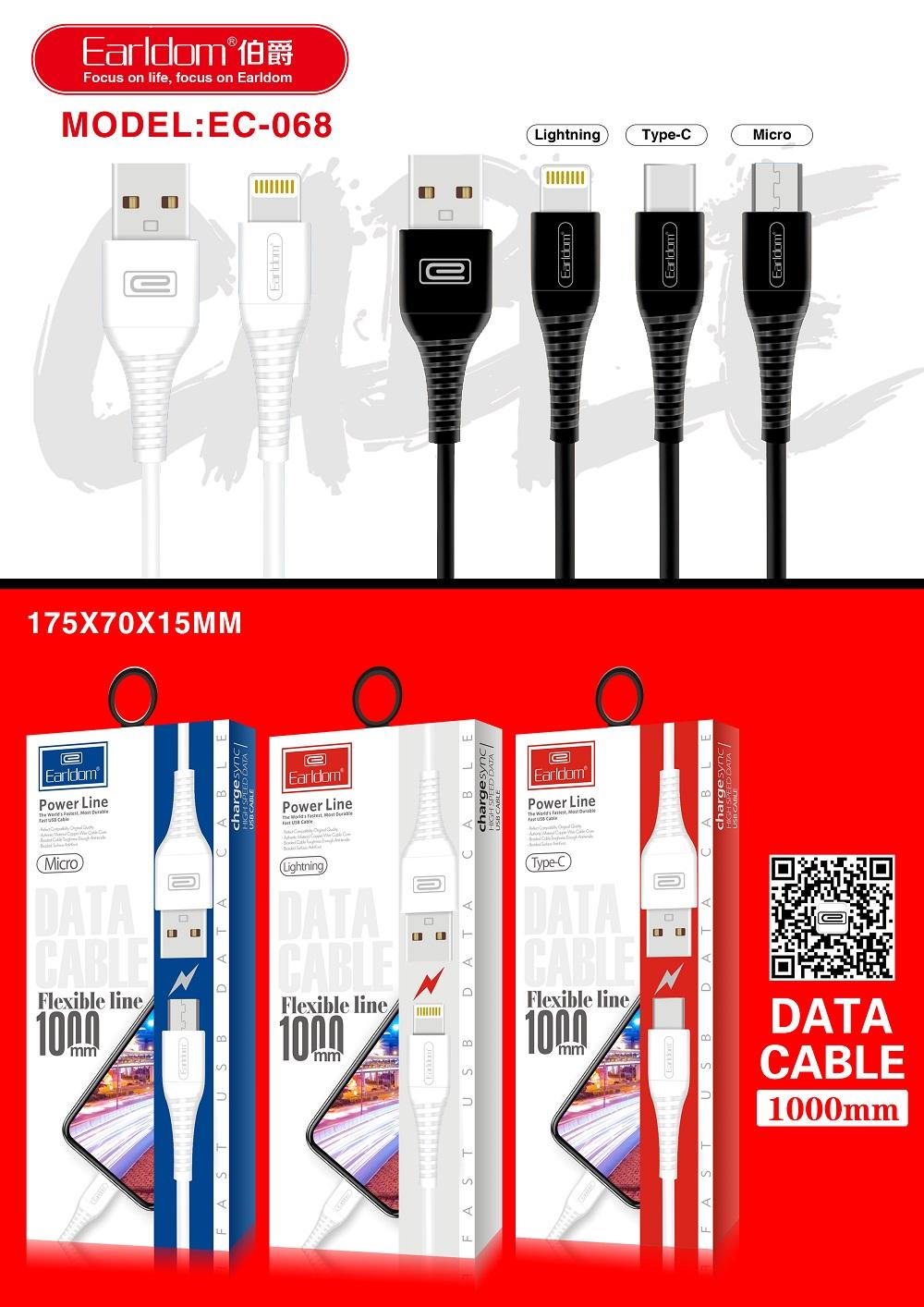 Cáp sác chống rối sạc nhanh earldom ec-068