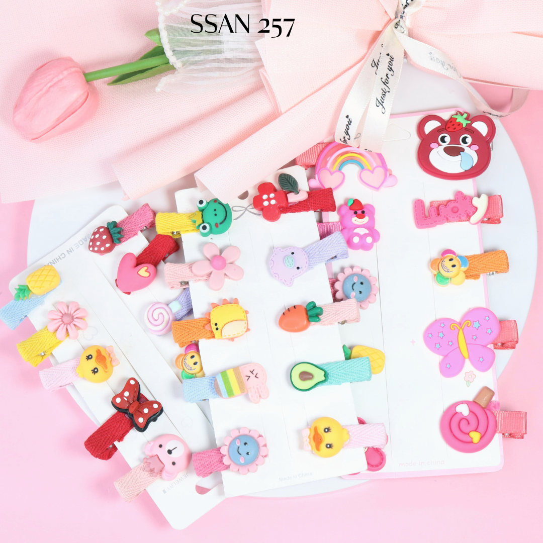 Set 10 kẹp tóc siêu dễ thương cho bé gái, kẹp tóc mái phong cách Hàn Quốc nhiều mẫu ngẫu nhiên