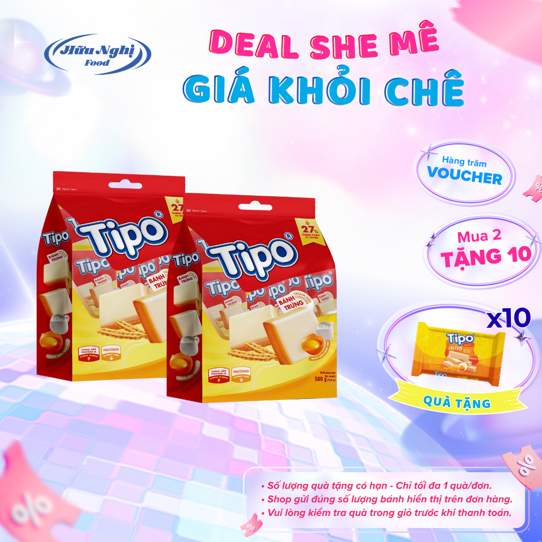 COMBO 2 Bánh Tipo Trứng Nướng Vị Sữa 500g Hữu Nghị
