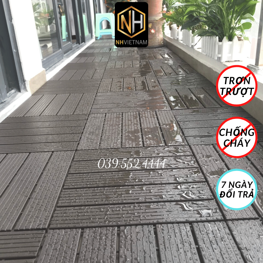 🏆Rẻ Vô Địch 🏆 Vỉ Nhựa Lót Sàn Ban Công M-High Màu Gỗ Tự Nhiên - Tấm nhựa lót sàn ban công,Chống Trơn Nhà Tắm, Bể Bơi