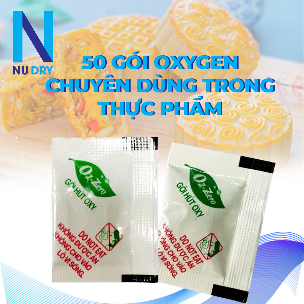 COMBO 100 Gói hút ẩm Thực phẩm dùng cho Bánh Trung Thu,các loại bánh, cá khô, chống ôi thiu túi hút khí oxy