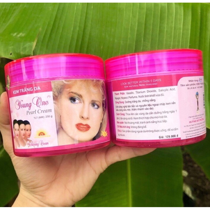 Kem dưỡng trắng da cô gái tóc xù young one lami 250g