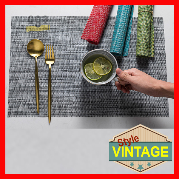 Khăn lót chén dĩa tối giản kiểu mộc vintage 45x30cm