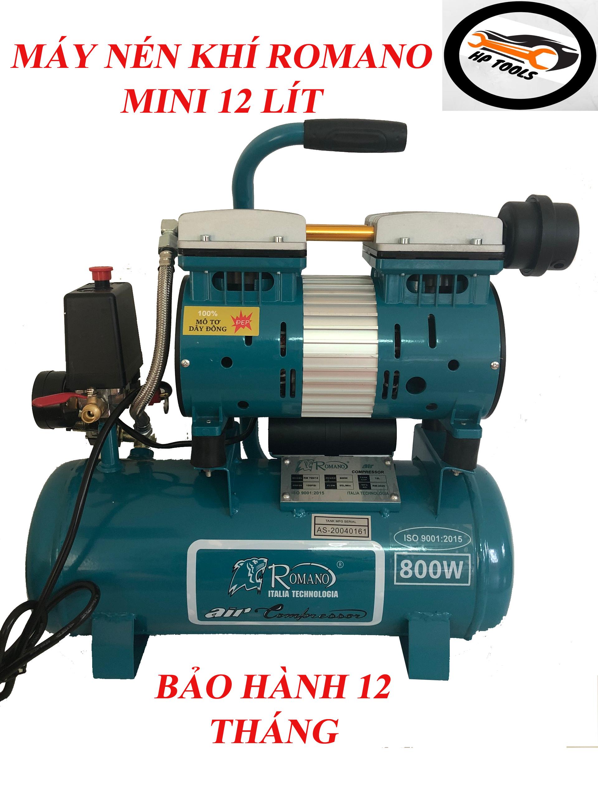 Máy nén khí giảm âm không dầu romano 12l 0.75hp-máy nén khí