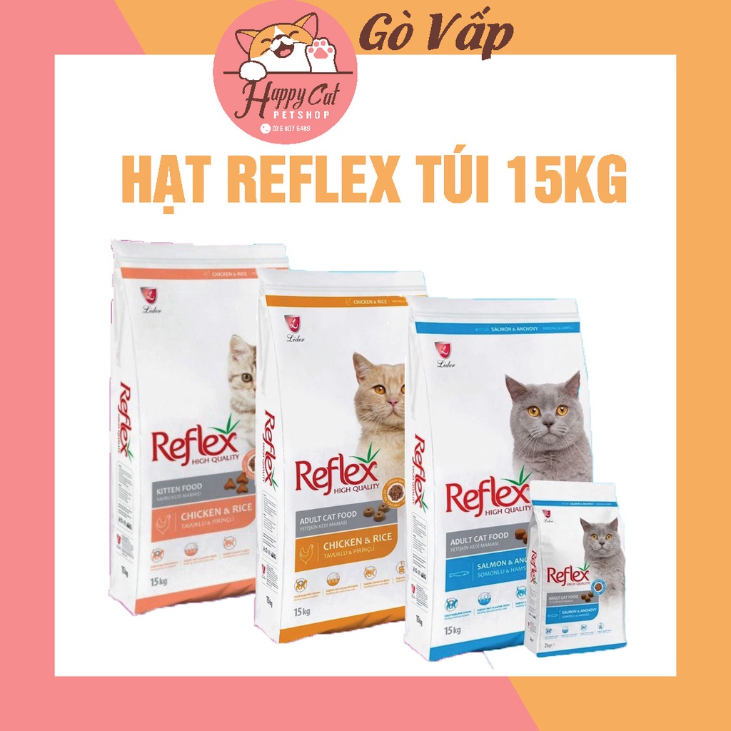 Hạt cho mèo reflex bao 15kg - happycat