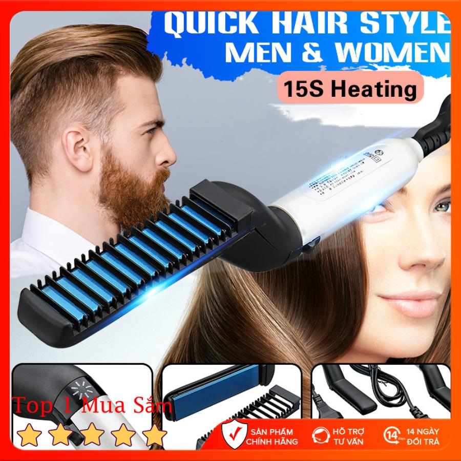 Lược tạo kiểu tóc Modelling comb Lược Tạo Kiểu 220V Tóc Điện Lược Chải Thẳng Tóc Sưởi Ấm Nhanh Bàn Chải Râu Ép Đầu Cắm Chuẩn Úc