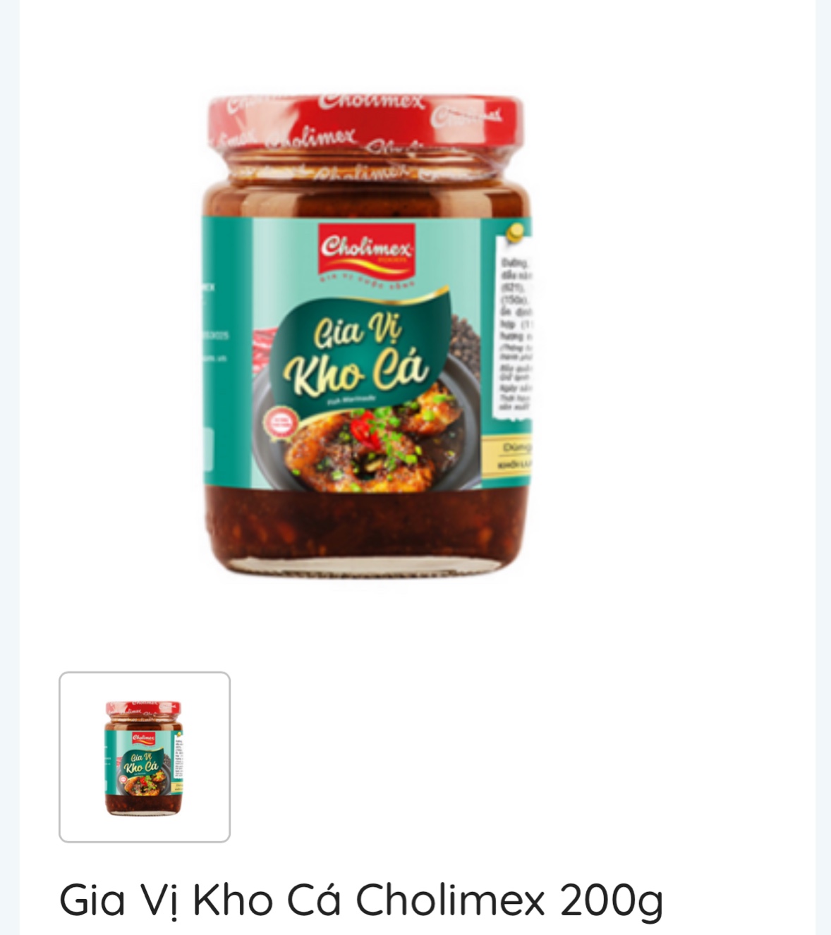 Gia vị kho cá cholimex gói 200g. Mua 2 tặng 1