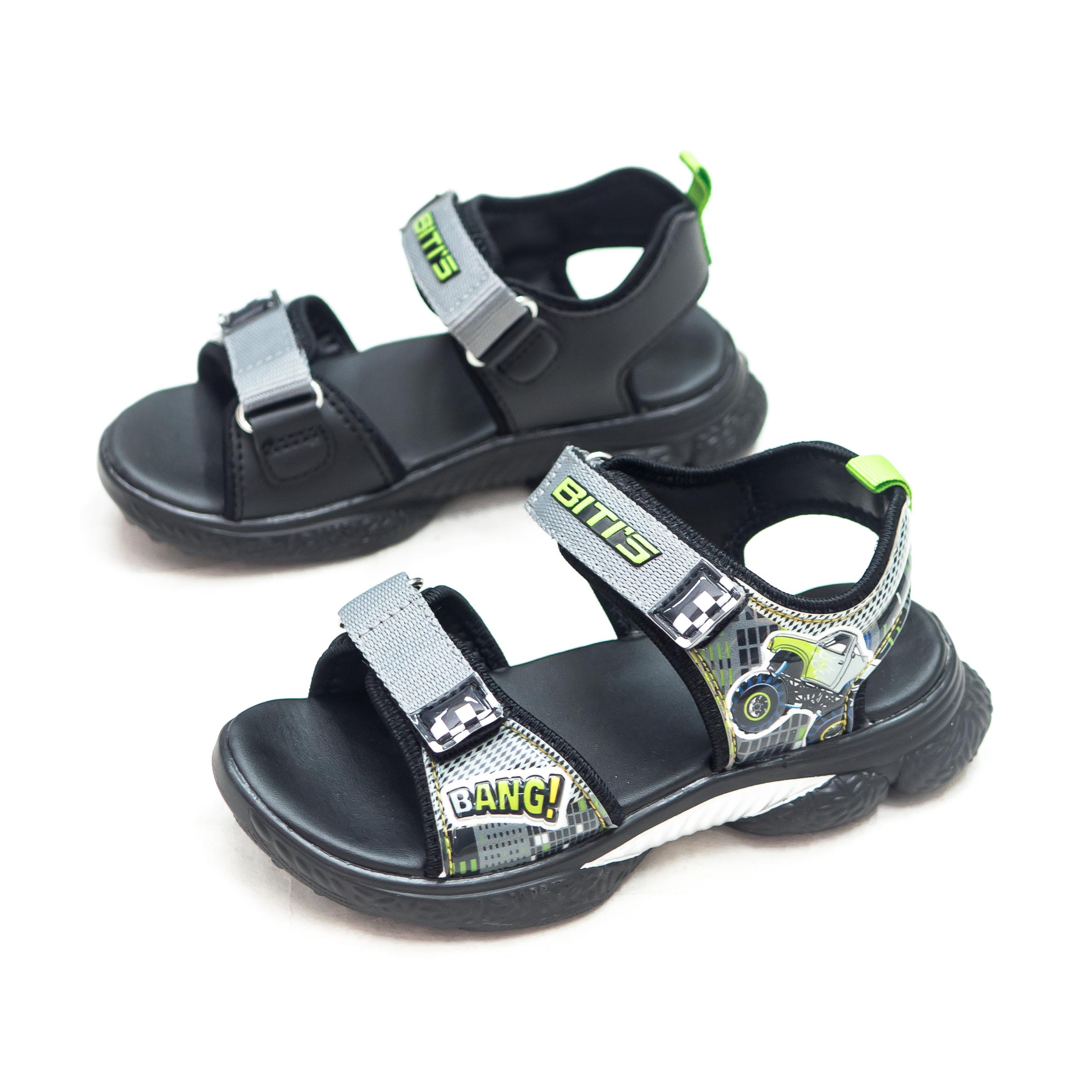 [Hoàn Xu] GIÀY SANDAL QUAI HẬU HỌC SINH BÉ TRAI BITI'S BPB001100 (ĐEN + XÁM) - BITIS