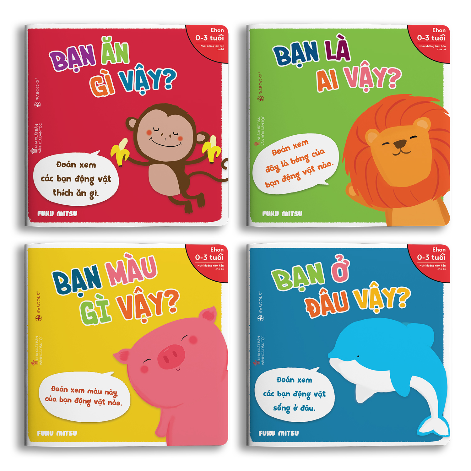 Sách Ehon Bạn là ai vậy - Bộ 4 cuốn - Dành cho trẻ từ 0 - 3 tuổi