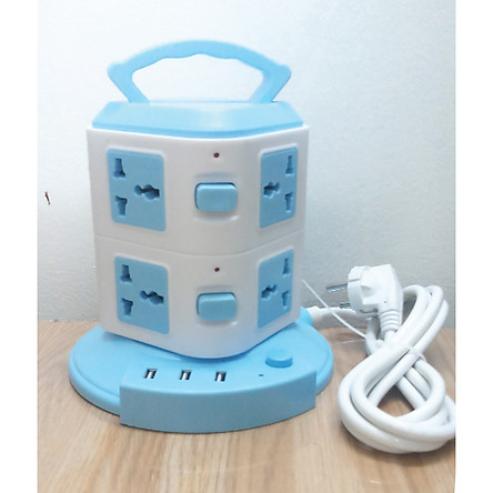 Ổ Cắm Điện 2 Tầng Đa Năng (Chính Hãng) Tích Hợp 3 Cổng USB 8 Ổ Cắm Thông Minh Có Công Tắc Bật Tắc Nguồn Điện Chống Giật An Toàn.