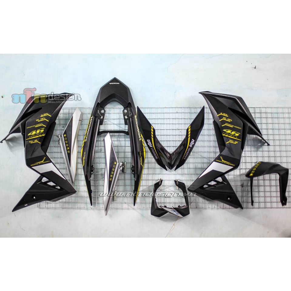 Tem rời dán xe winner v1 mẫu đen trắng vàng 46