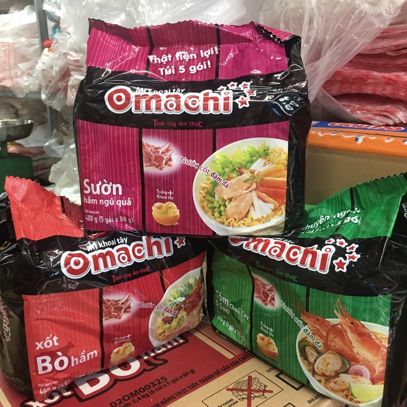 Mì omachi các loại vị Bò/ Riêu cua/ Chua Cay/ Mì trộn/Sườn