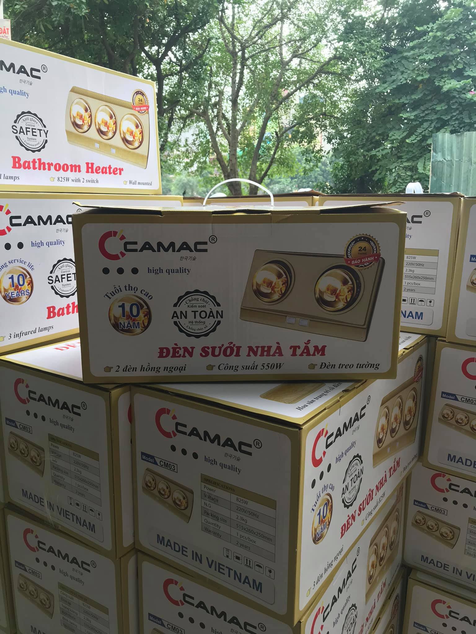 Đèn Sưởi Ấm, Đèn Sưởi Nhà Tắm CAMAC 2 Bóng  Công Nghệ Hàn Quốc Chống Lóa Mắt - Bảo Hành 24 Tháng, 1 đổi 1 trong 12 tháng