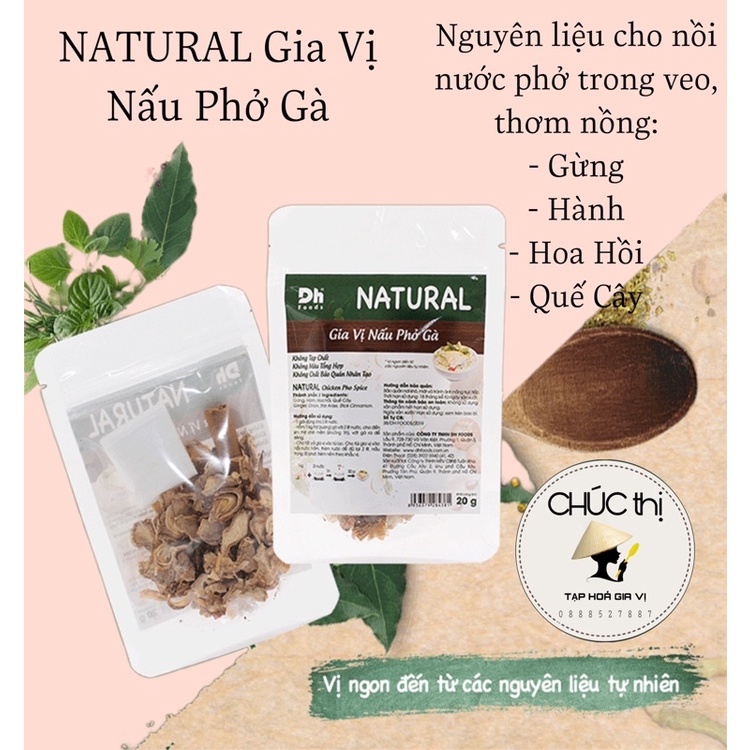 Gia vị nấu phở gà natural dh foods - 20gr