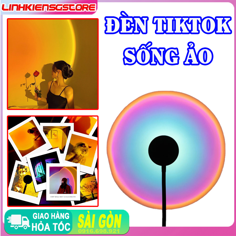 [HCM]ĐÈN LED TIK TOK SỐNG ẢO HIỆU ỨNG 3 MÀU (MÀU MẶT TRỜI MÀU HOÀNG HÔN ĐỎ MÀU CẦU VỒNG) QUAY PHIM CHỤP ẢNH QUAY TIKTOK