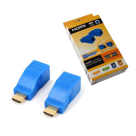 Bộ chuyển đổi hdmi 2.0 to lan 30m - 2 đầu hdmi truyền tín hiệu qua lan
