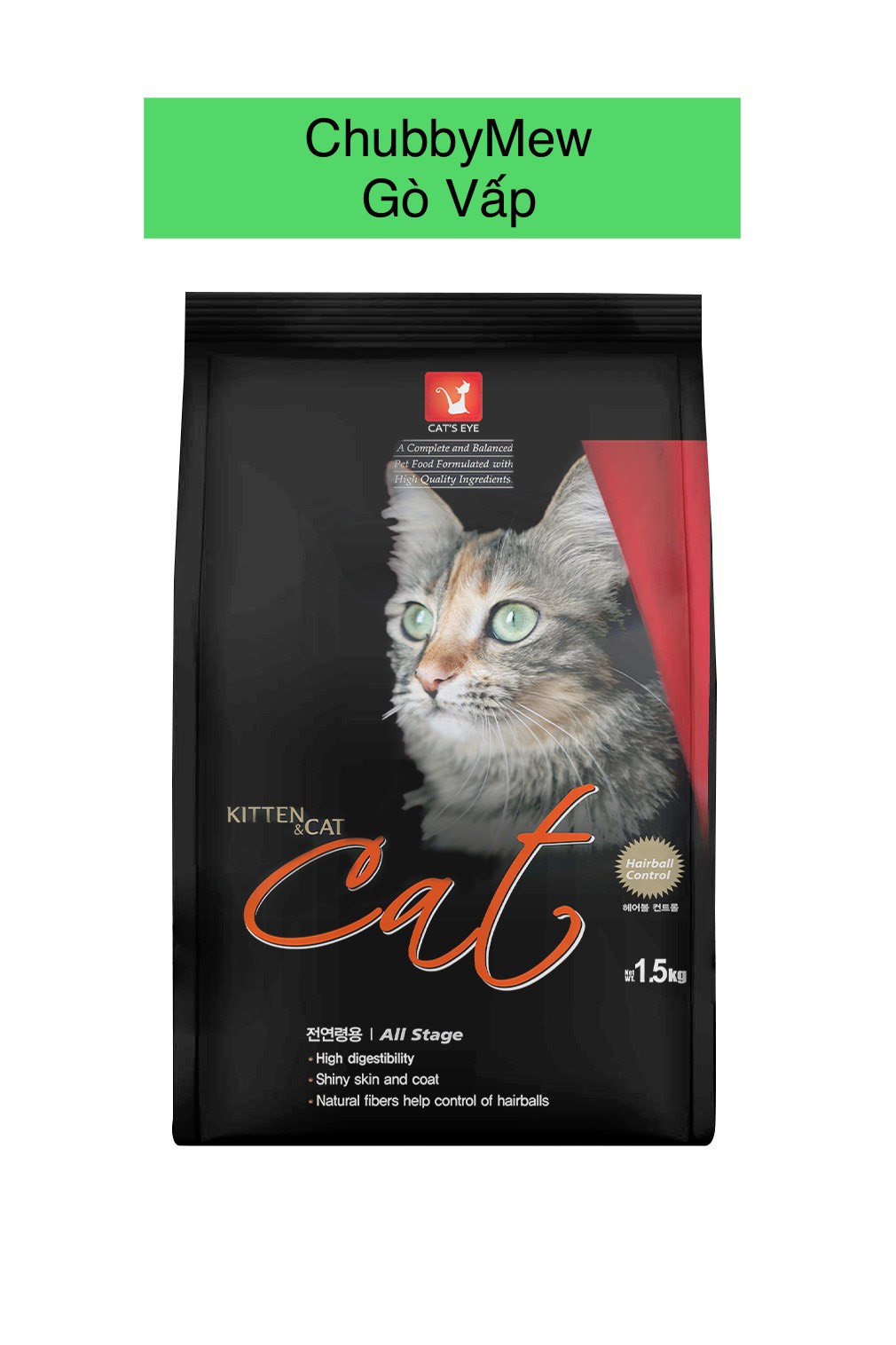"Hoàn tiền đến 10%" Cat's eye thức ăn mèo gói 1.5kg - Petshop Chubby Mew