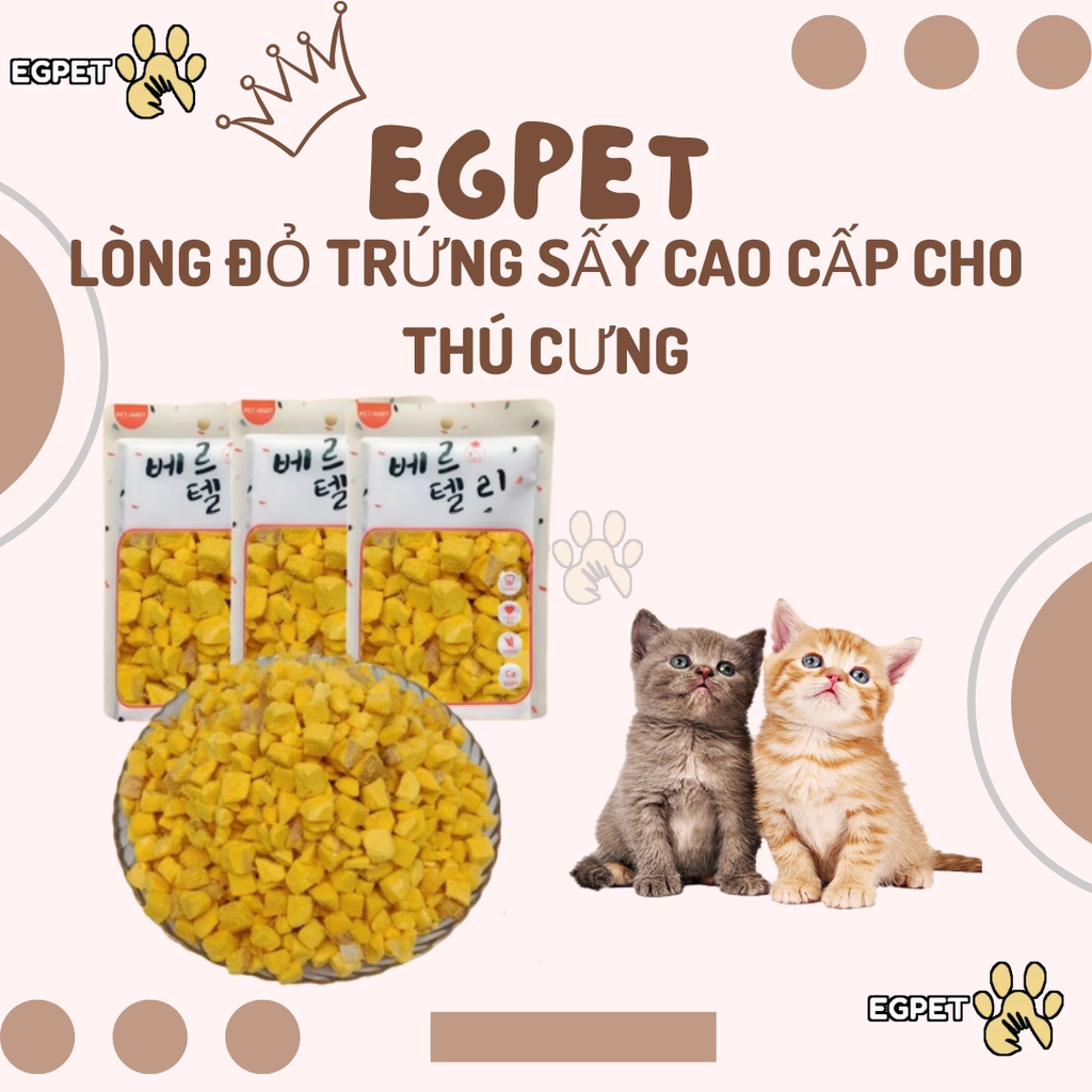 Lòng đỏ trứng gà sấy khô ăn vặt cho thú cưng