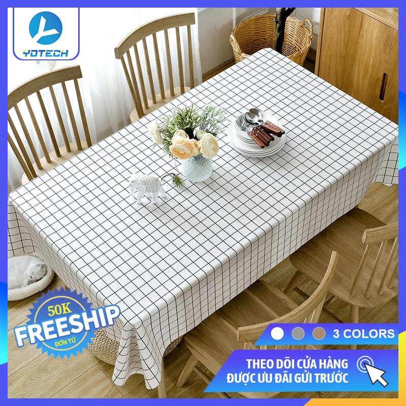 [HOT] Khăn trải bàn chống nước phong cách Bắc Âu, khăn trải bàn học, khăn trải bàn làm việc in hình caro đơn giản tinh tế, khăn trải bàn máy tính chất liệu vải PVC chống thấm, dễ lau chùi vệ sinh, khăn trải bàn decor