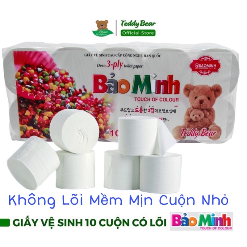 Giấy vệ sinh không lõi 30 cuộn nhỏ TeddyBear Bảo Minh