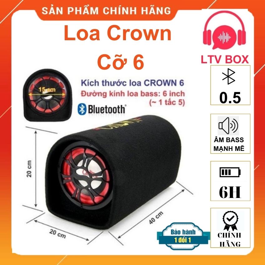 [BASS SIÊU KHỦNG] Loa Bluetooth CROWN 6 TV28 LTV BOX, Loa Công Suất Lớn Nghe Nhạc Cực hay ,Hỗ Trợ USB ,Thẻ Nhớ ,Có Thể Dùng Điện 220V Rất Tiện lợi.