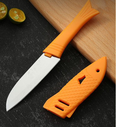 Dao Thái Hình Cá Có Nắp Đậy An Toàn, Dao, Dao Cắt Gọt Hình Hoa Quả, Dao Gọt Hoa Quả Tỉa Hình, Dao Thái Cắt Tỉa Đa Năng, Bộ Dao Bếp, Dao Bếp Nhật Bản, Dao Mang  Đi Du Lịch, Dao Đút Túi, Dao Sắc Bền Đẹp