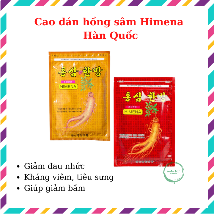 Cao dán hồng sâm himena hàn quốc