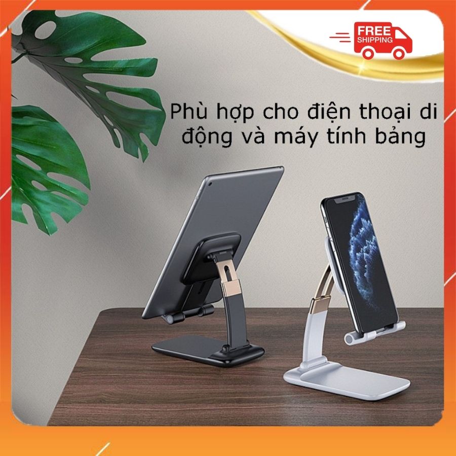 Giá đỡ điện thoại khung cong gấp gọn để bàn đa năng, giá đỡ điện thoại ipad từ 4,7-10 inch thân kim loại cao cấp chống rung lắc - thegioisilevip