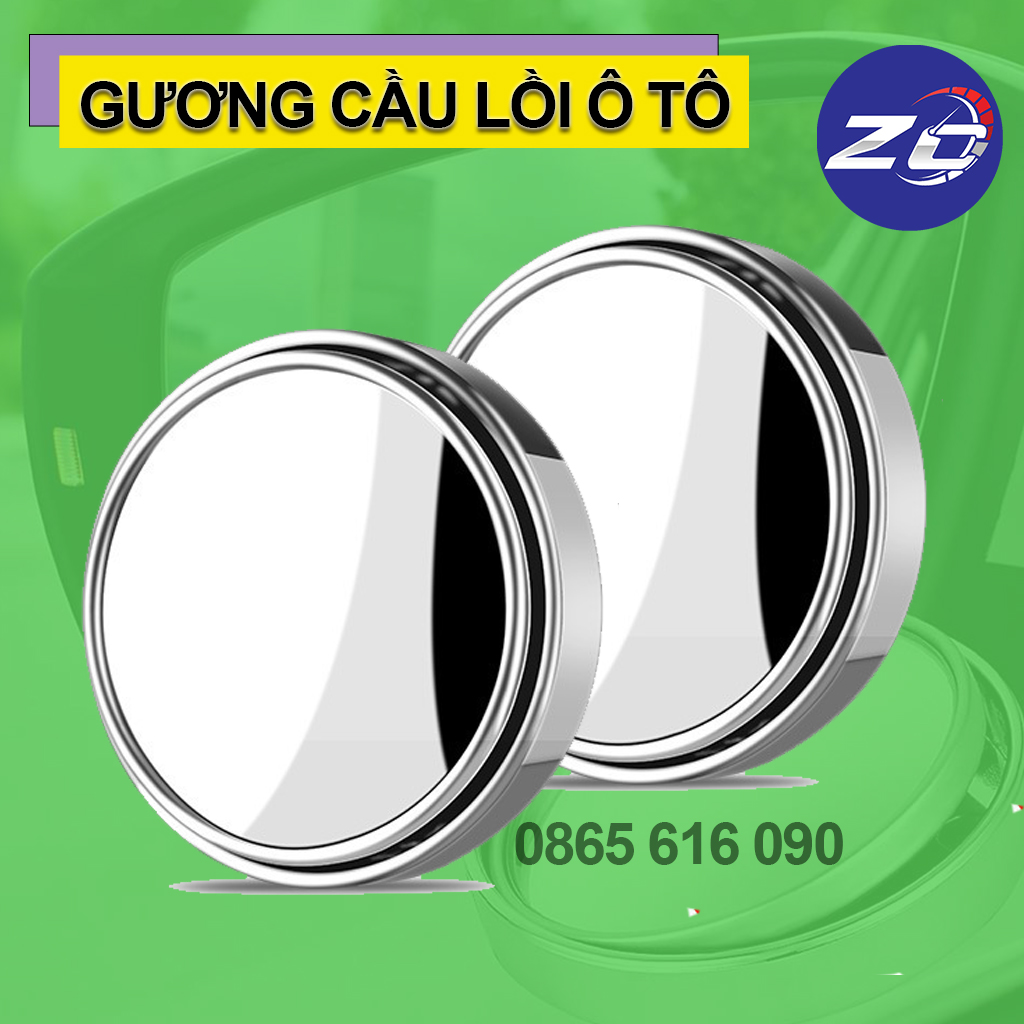 Kính lồi gắn gương chiếu hậu, bộ 2 gương cầu lồi ô tô 360 cao cấp