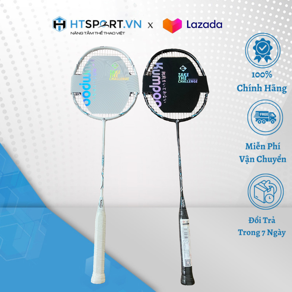 Vợt cầu lông, 1 vợt cầu lông kumpoo k520 pro chính hãng, dây căng sẵn kèm bao đựng