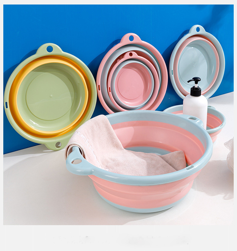Chậu tắm rửa mặt gấp gọn cho bé silicon đa năng tiện lợi