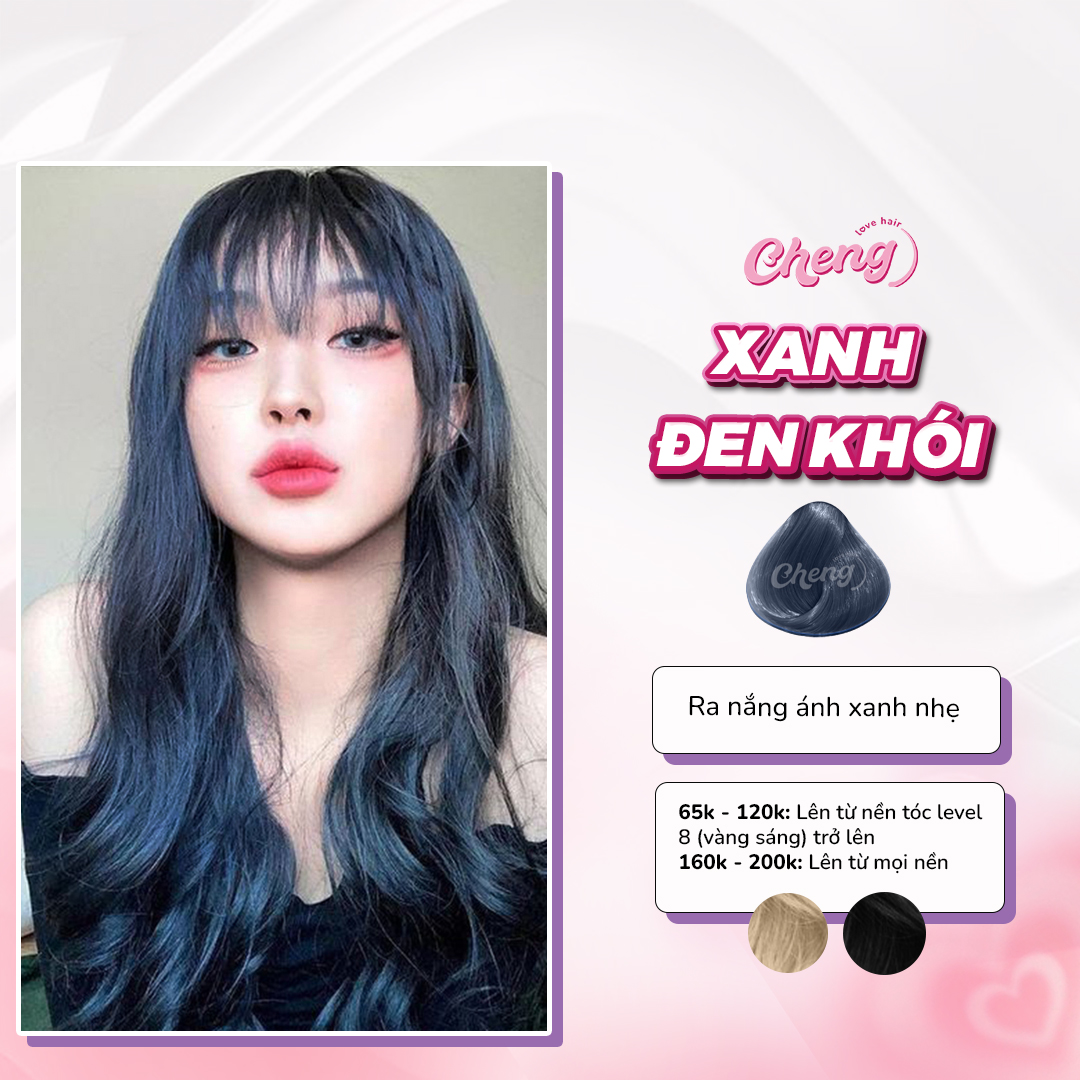 Thuốc Nhuộm Tóc Màu XANH ĐEN KHÓI Không Tẩy | Chenglovehair Chenglovehairs
