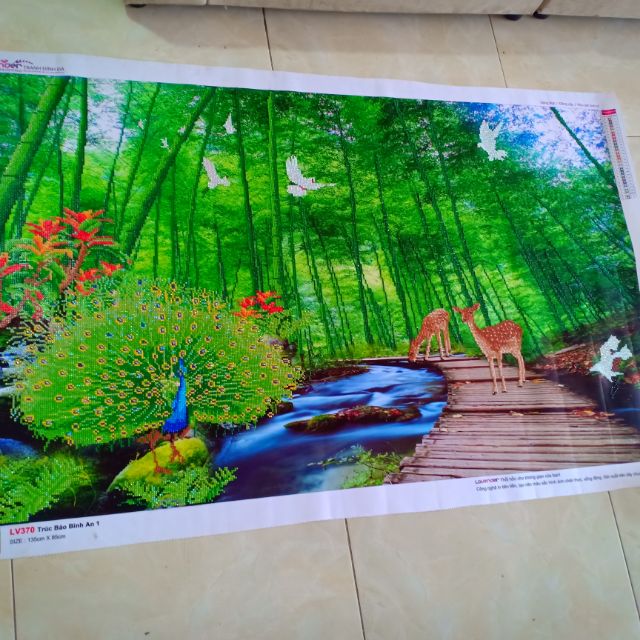 Tranh đính đá phú quý bình an-LV370-135X85CM