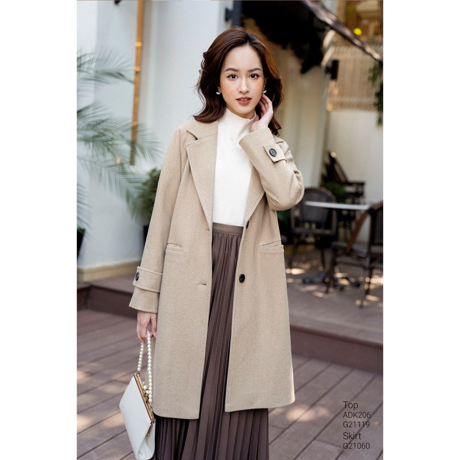 Mangto dạ cổ ve tay zaclang đai tay khuy tiinstore adk206