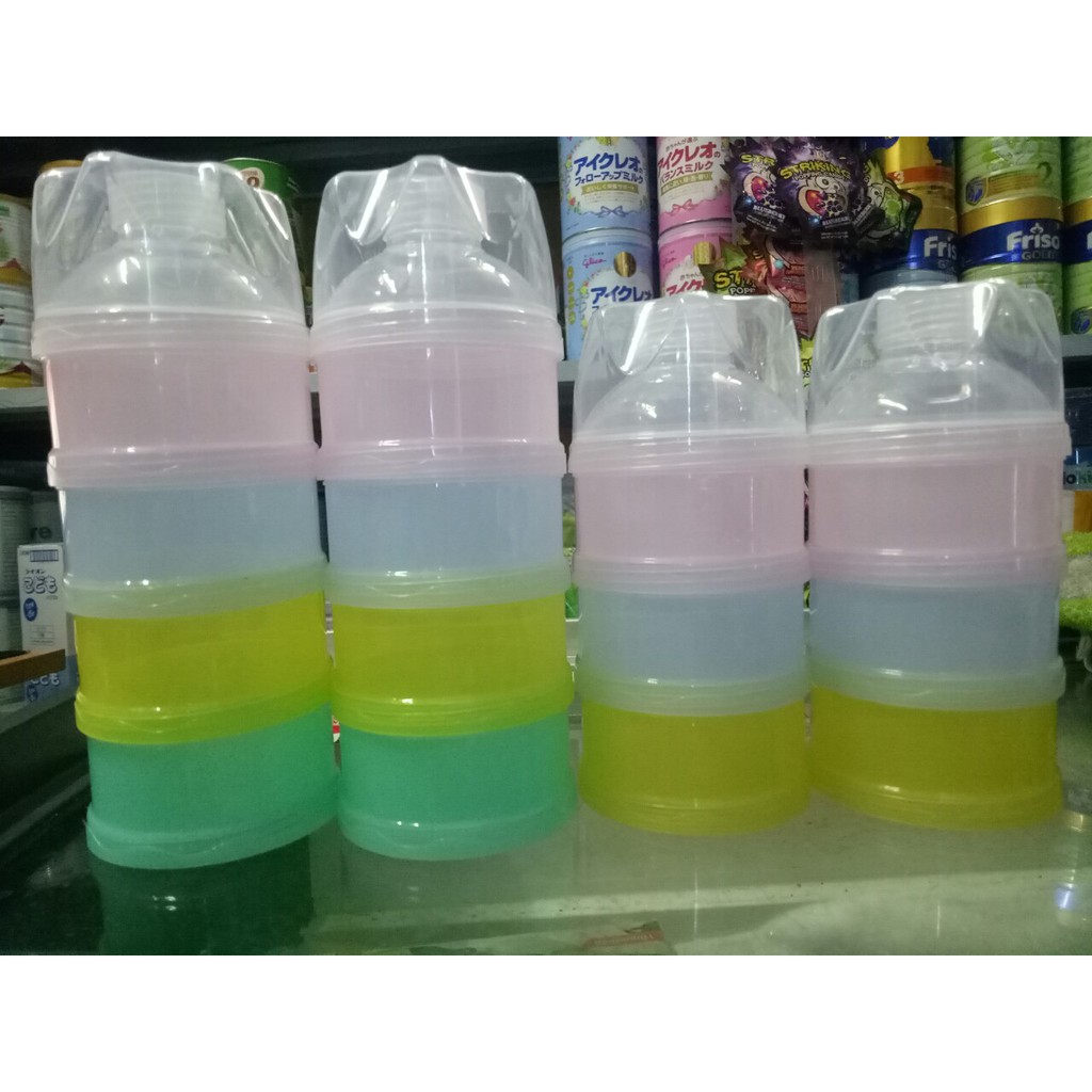 Hộp chia sữa và thức ăn 3,4 ngăn - Nhựa an toàn tiện lợi - Mẹ thích bé iu